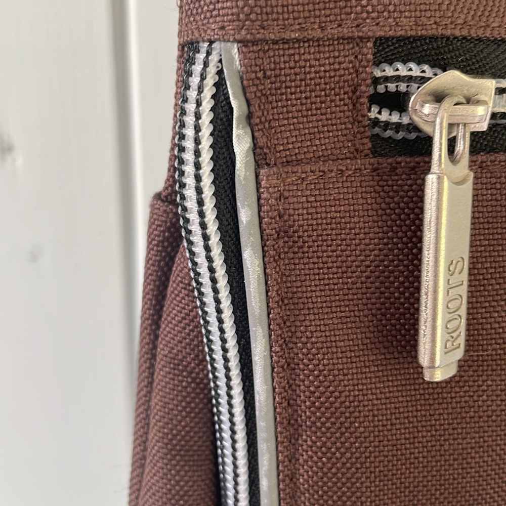 Roots Crossbody Bag Shoulder Bag Brown Beaver Canvas - Picture 7 of 12